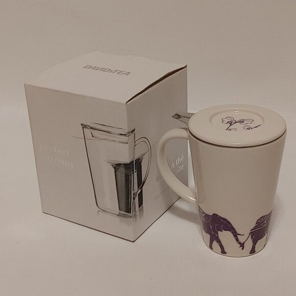 RARE Davids Tea Purple Elephant Troop Mug Perfect MUG BNIP Discontinued Davids T - Picture 2 of 14
